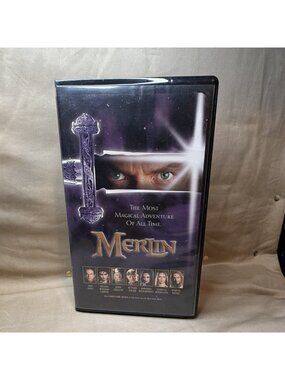Merlin Movie VHS Tape Clamshell Case 1998 Sam Neill Medieval Wizard King Arthur